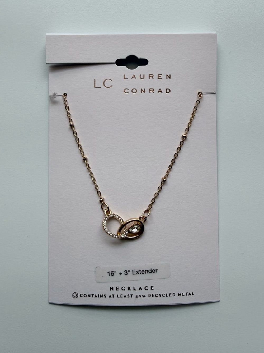 NWT LC Lauren Conrad Interlocking Loop Necklace Gold